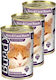 Bundy Adult Wet Food for Adult Cats in Cans with Poultry 3x400gr