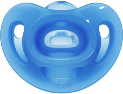 Nuk Orthodontischer Schnuller Silikon Sensitive Blue mit Etui für 0-6 Monate 1Stück