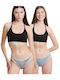 Bamboo Women's String 2Pack Blue