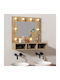 vidaXL Rectangular Bathroom Mirror Led made of Particle Board with Shelf 60x31.5cm Sonoma Oak