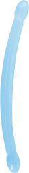 Shots Real Rock Crystal Clear Double Dildo Διπλό Dildo Blue 42cm
