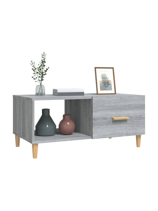 Rectangular Wooden Side Table Gray L89.5xW50xH40cm