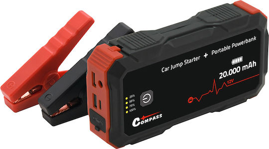 Compass Tragbarer Batterie-Starter Auto & Motorrad 20000mAh mit Power Bank / USB 12V