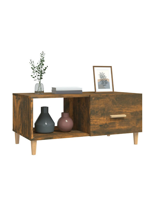 Rectangular Solid Wood Coffee Table Oak L89.5xW50xH40cm
