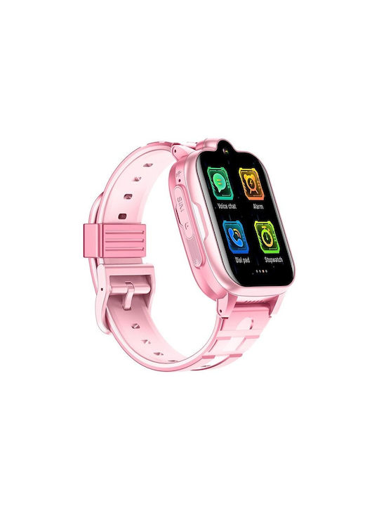Wonlex CT08 Παιδικό Smartwatch με GPS και Καουτσούκ/Πλαστικό Λουράκι Ροζ