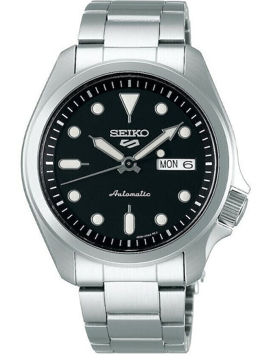 Seiko 5 Men's Watch 44mm Automatic With Silver Metal Bracelet