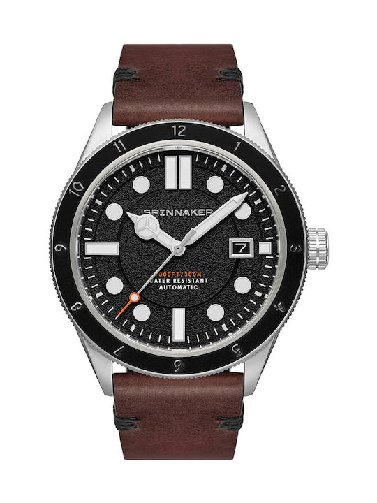 Spinnaker Hull Diver Watch Automatic with Brown Leather Strap