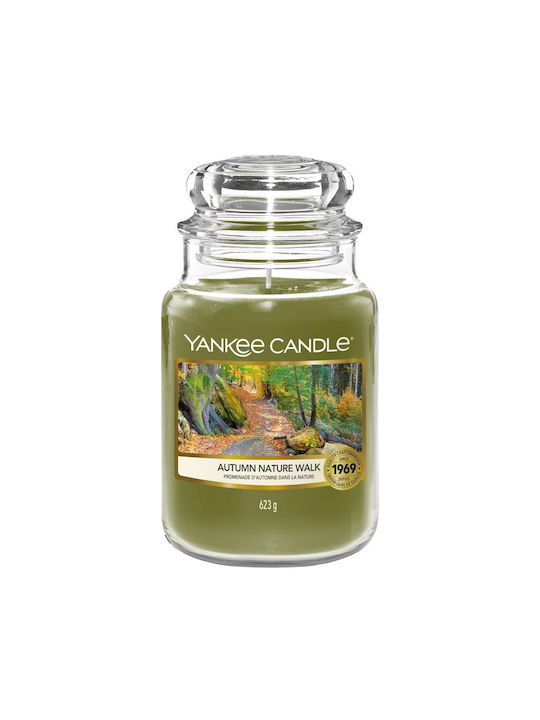 Yankee Candle Lumânare Aromată Borcan cu Aromă Plimbare în natură de toamnă Verde 623gr 1buc