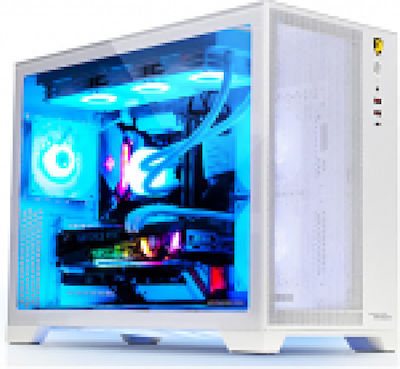 Armaggeddon Tessaraxx Apex 13 Air Jocuri Middle Tower Cutie de calculator cu iluminare RGB Alb