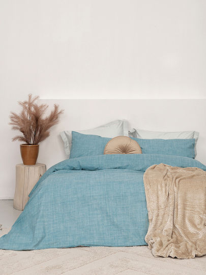 Palamaiki Bettlaken Super-Doppel mit Gummiband 170x200+30cm. Lina Denim