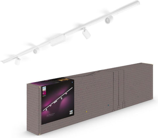 Philips LED Θερμό Λευκό Σποτ με 4 Φώτα σε Λευκό Χρώμα