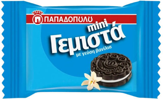 Papadopoulou Бисквити Мини Гемиста С пълнеж ванилов крем 230бр 8.2гр