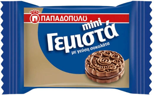 Papadopoulou Biscuits Mini Filled With Filling Chocolate 230pcs 8.2gr