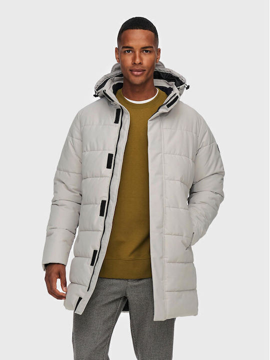 Only & Sons Winter Jacket Puffer Gray