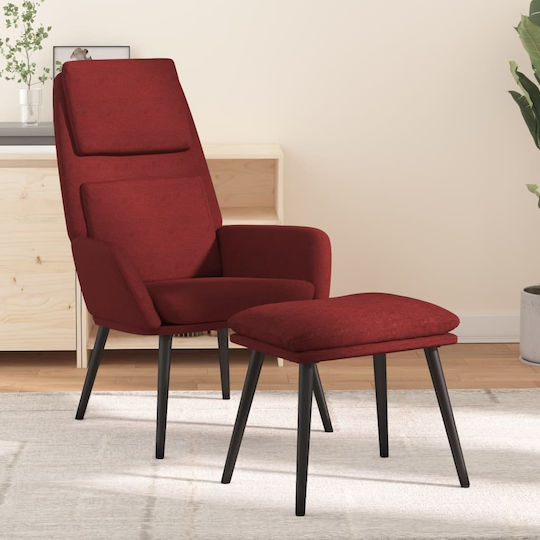Πολυθρόνα με Υποπόδιο 70x77x98cm Μπορντό Πολυθρόνα με Υποπόδιο 70x77x98cm Μπορντό