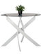 Hekla Table Kitchen with Glass Surface Gray 90x90x74cm