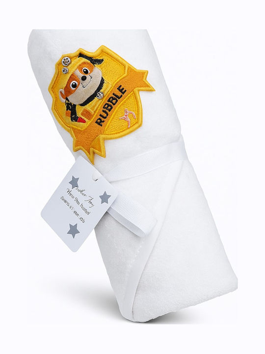 Beboulino Baby Hooded Bath Towel Rubble White 7...