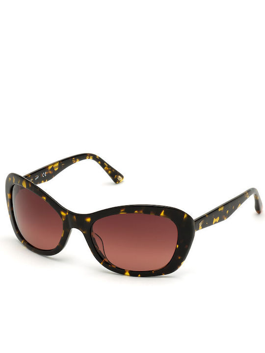 Web Sonnenbrillen mit Braun Schildkröte Rahmen und Braun Verlaufsfarbe Linse WE0289 52F