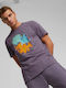 Puma x Pokemon Herren T-Shirt Kurzarm Purple Charcoal