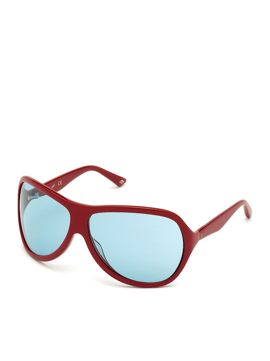 Web Women's Sunglasses with Red Plastic Frame a...