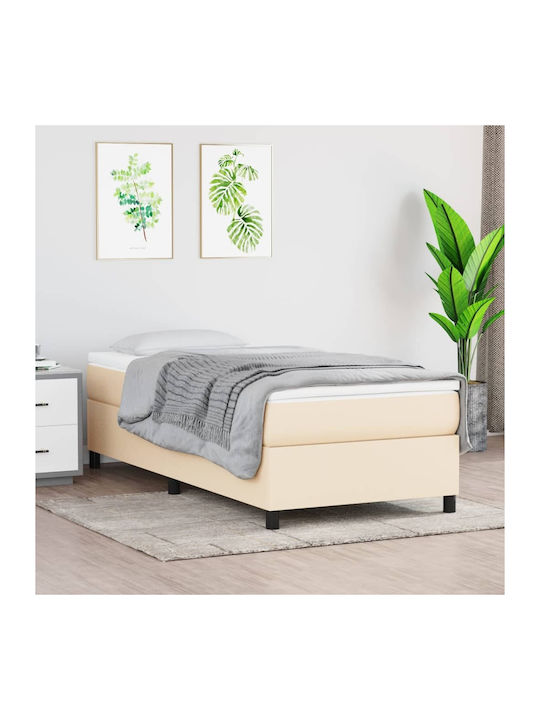Mattress Foundation Single Upholstered with Fab...