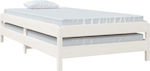 Bed Base Single made of Wood White 80x200x22cm