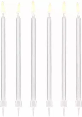 Balloon Birthday Candle Number in White Color 12pcs SCD-2-008