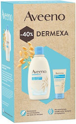 Aveeno Moisturizing & Cleaning Body Cleaning Cleansing Set Dermexa Suitable for Dry Skin with Body Cleanser / Body Cream 300ml