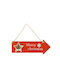 Fun World Weihnachtliche Holz Figur Unterschrift Rot Länge 30cm