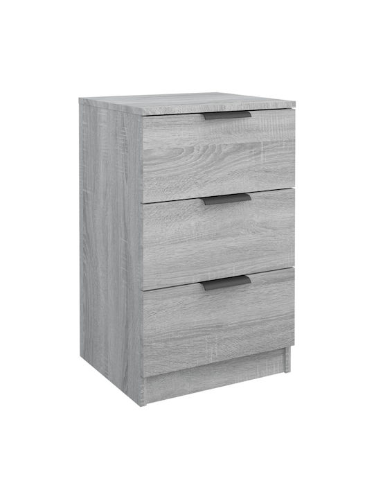 Wooden Bedside Table Γκρι Sonoma 40x36x65cm