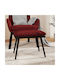 Stool Footstool Upholstered with Fabric Burgundy 45x29.5x39cm