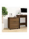 Office Storage Chipboard Cabinet With Wheels & Drawers Walnut L45xW38xH54cm