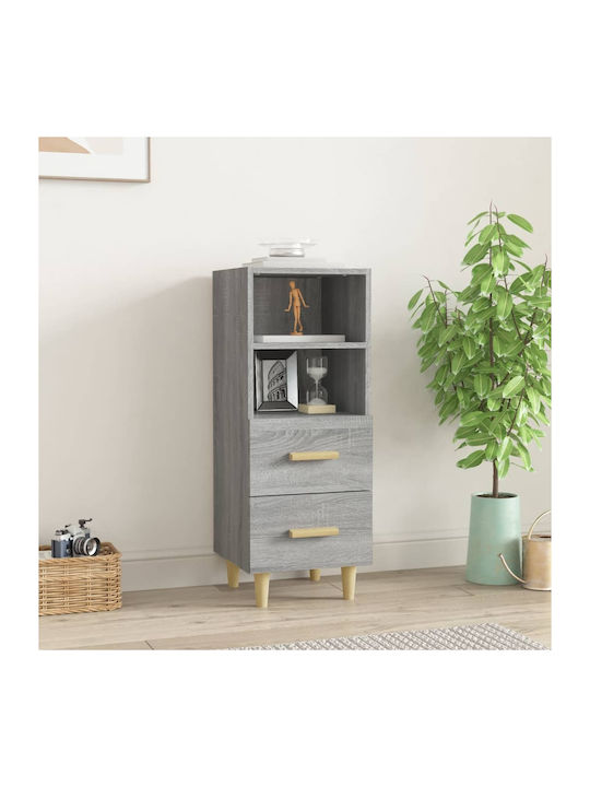 Drawers Storage Wooden with 2 Drawers Grey Sono...
