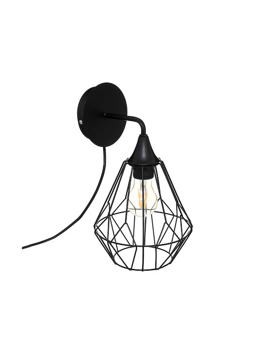 Lamp Wall Socket Black 21cm