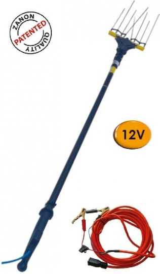 Zanon AL 300 Batteriebetriebener Olivenpflücker 12 V mit kammartigem Rechenkopf, 3,4 m lang, erweiterbar, Gewicht 2,4 kg