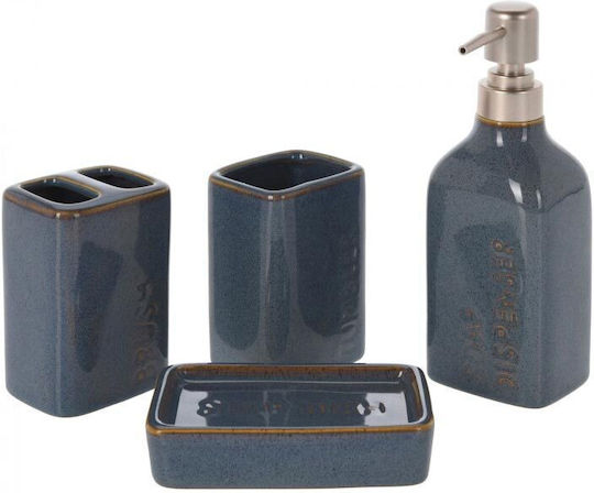 Bathroom Solutions AT793000120 Badezimmer-Accessoire-Set Keramik Blau 4Stück Bathroom Solutions AT793000120 Badezimmer-Accessoire-Set Keramik Blau 4Stück