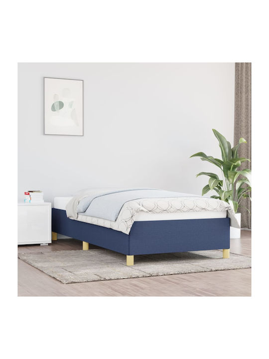 Betten Einzel mit Stoff Blau für die Matratze 90x200cm