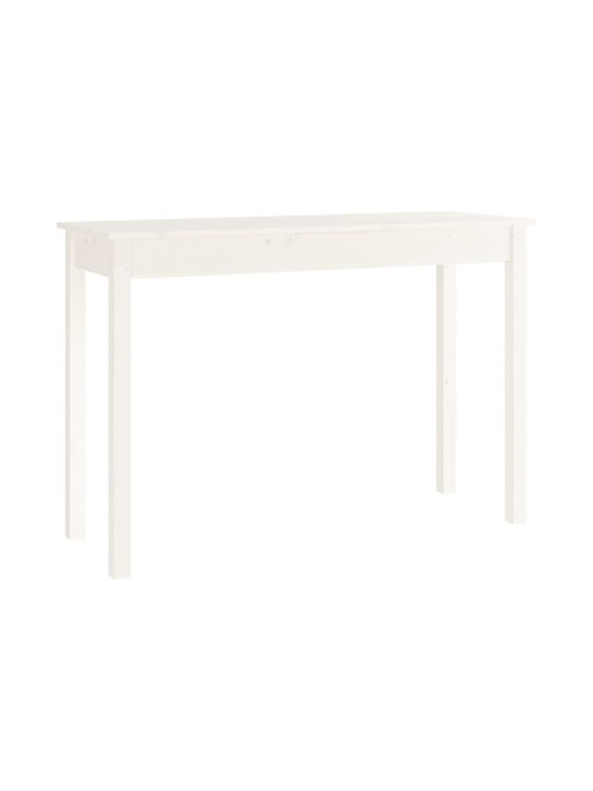 Solid Wood Console Table White L110xW40xH75cm