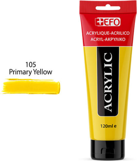+Efo Acrylic Сет акрилни бои за живопис 105 Primary Yellow 120мл 1бр