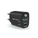 Baykron Φορτιστής Χωρίς Καλώδιο 20W Power Delivery / Quick Charge 3.0 Μαύρος (Smart)