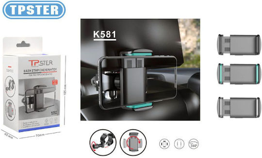 Tpster K581 Car Mobile Mount with Adjustable Hooks Black
