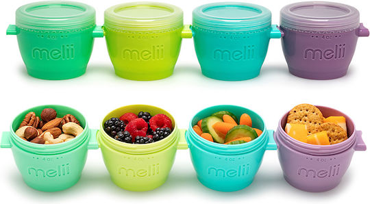 Melii Set Cutii De Prânz Multicolore 118ml 4 Bucăți Melii Set Cutii De Prânz Multicolore 118ml 4 Bucăți