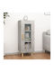 Living Room Display Cabinet Made of Particle Board with Grey Concrete Glass 34.5x34x90cm