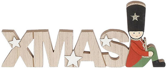 Atmosphera Christmas Wooden Figure inscription Beige Height 29cm with Soldier