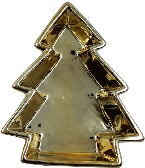 Royal Art Collection Weihnachtliche Teller Keramik Gold Länge 17cm.