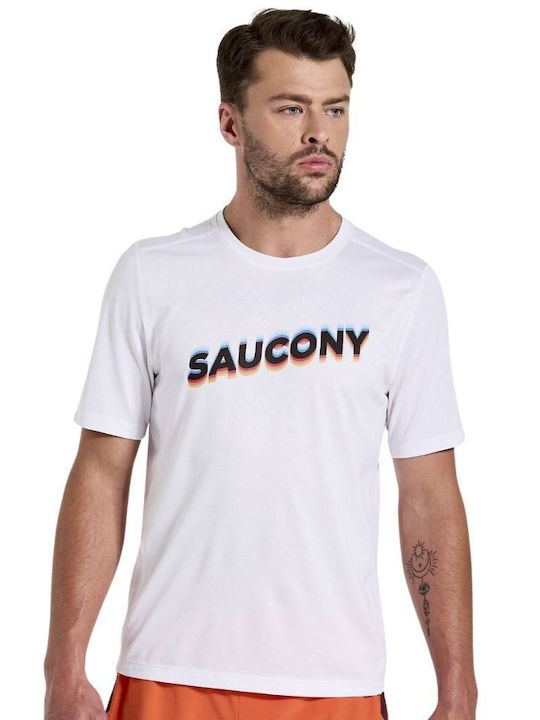 Saucony Stopwatch Men's Athletic T-shirt Short Sleeve White