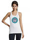 Γυναικείο αμάνικο μπλουζάκι με σχέδιο Yoga - Pilates 27 σε χρώμα λευκό