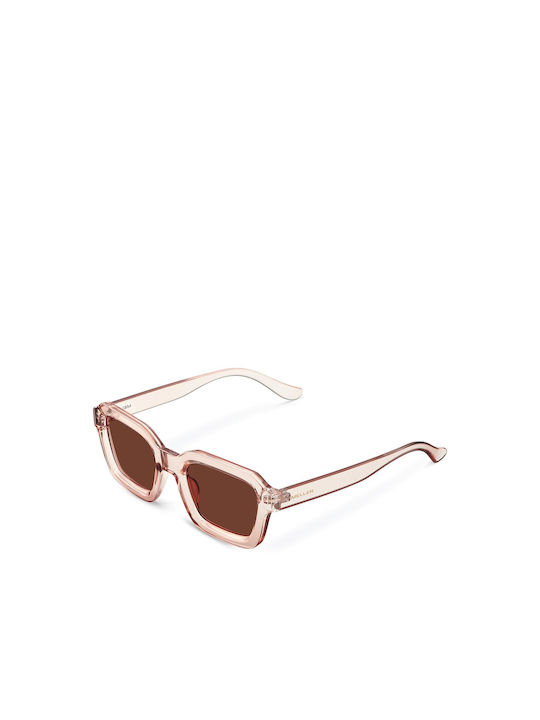 Meller Nayah Women's Sunglasses with Salt Kakao Plastic Frame and Brown Polarized Lens NAY-SALTKAKAO