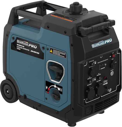 Bormann Pro BGB2035 Generatoare silențioase Generator Inversor Benzină (în patru timpi) Patru timpi cu Autostart, Roți și Putere Maximă 3.5kVA
