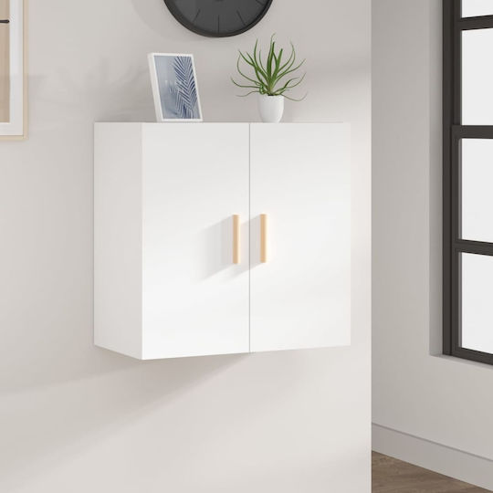 Hängeschrank fürs Wohnzimmer aus Spanplatte Weiß 60x30x60 cm